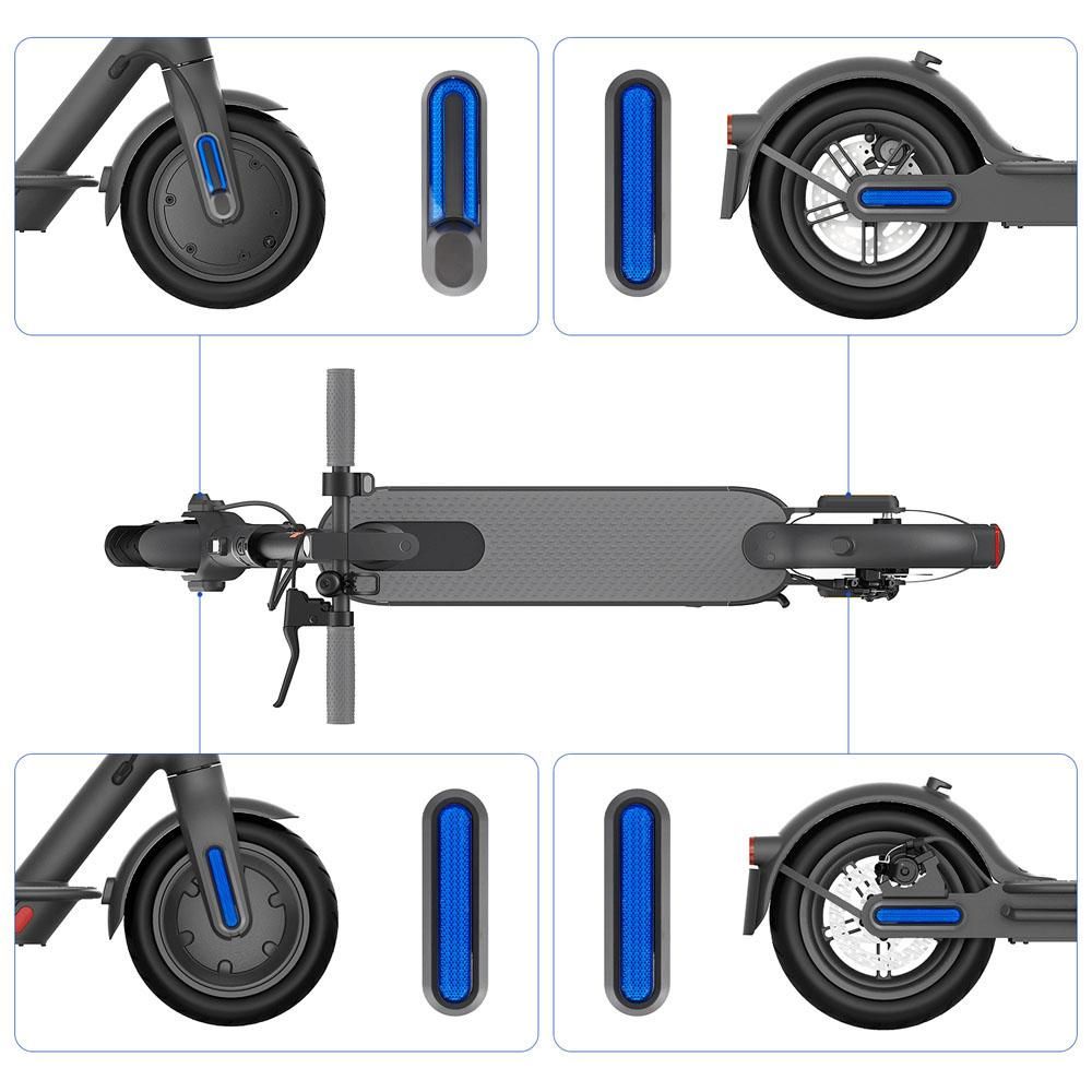 Set of 4 Electric Scooter Wheel Hubs Cap Fork Reflective Strips Wheel Side Decorative Cover with Screws Compatible with M365 PRO PRO2 1S