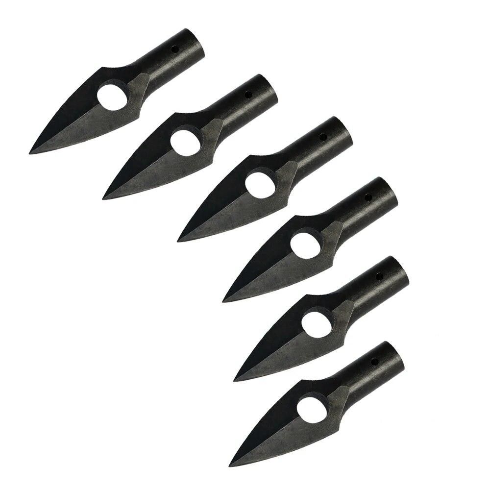 Arrowhead Hunting Broadhead Arrow Head Tips Points 6pcs 184 Grain One Hole for Wood/Bamboo Arrow Shaft Archery Outdoor Steel New