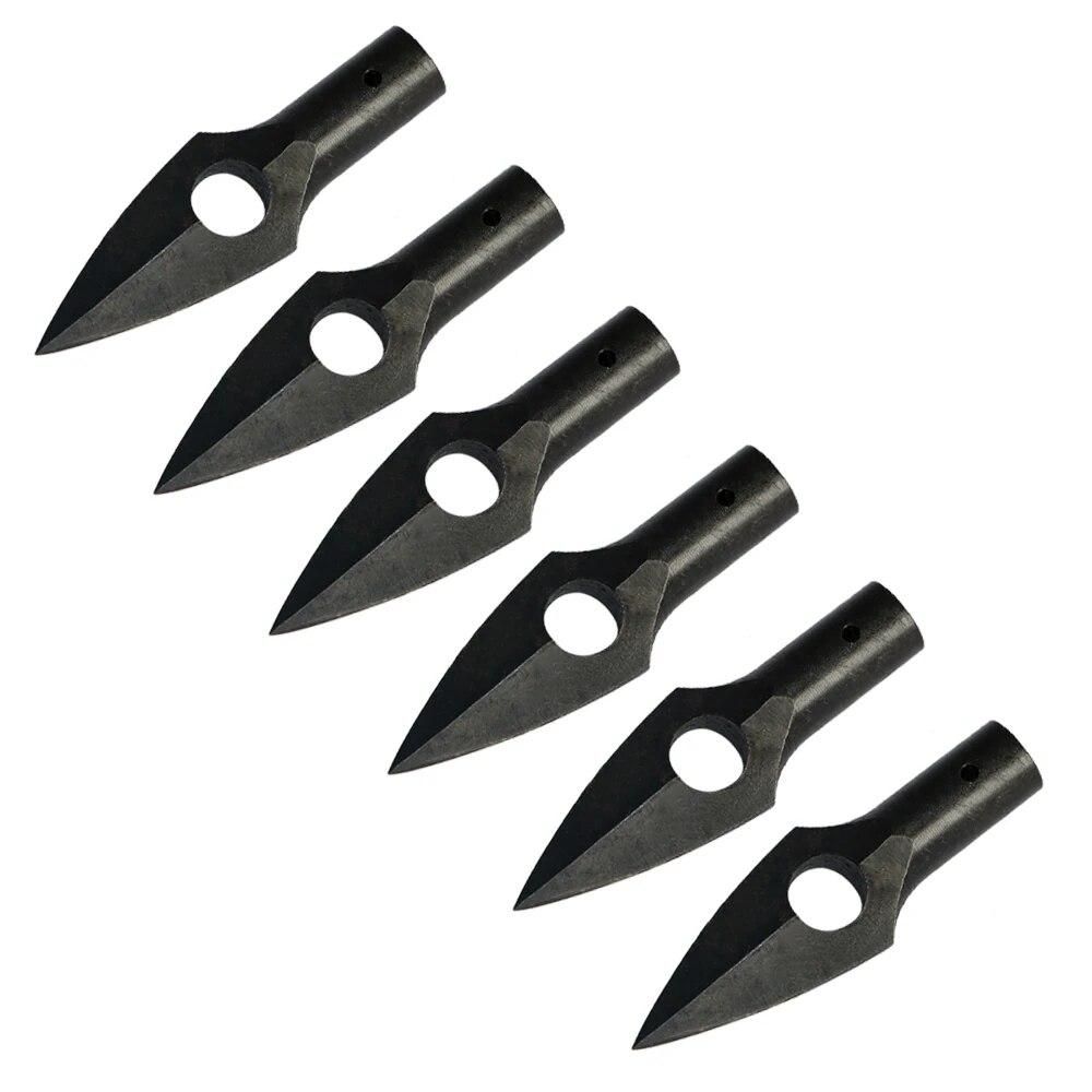 Arrowhead Hunting Broadhead Arrow Head Tips Points 6pcs 184 Grain One Hole for Wood/Bamboo Arrow Shaft Archery Outdoor Steel New