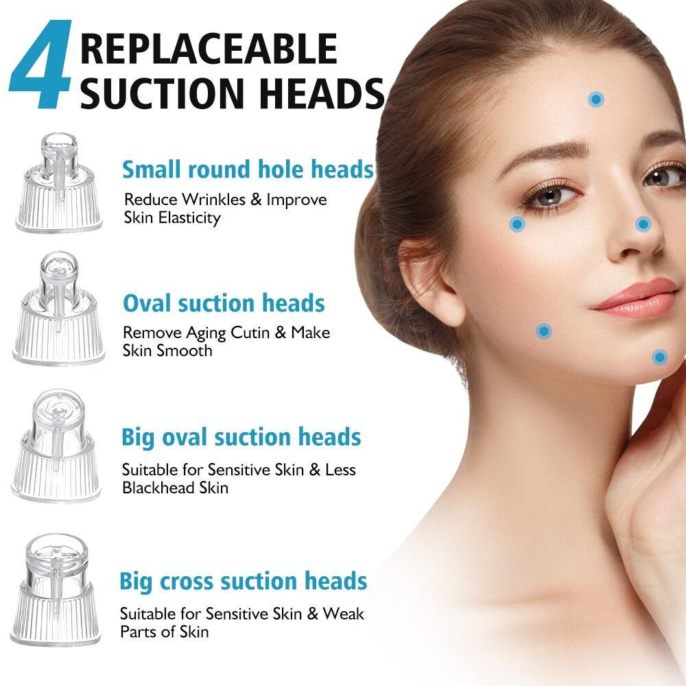 Electric Blackhead Remover Small Bubble Heated Facial Pores Clean USB Rechargeable Pore Vacuum Cleaner Pore Acne Pimple Remover