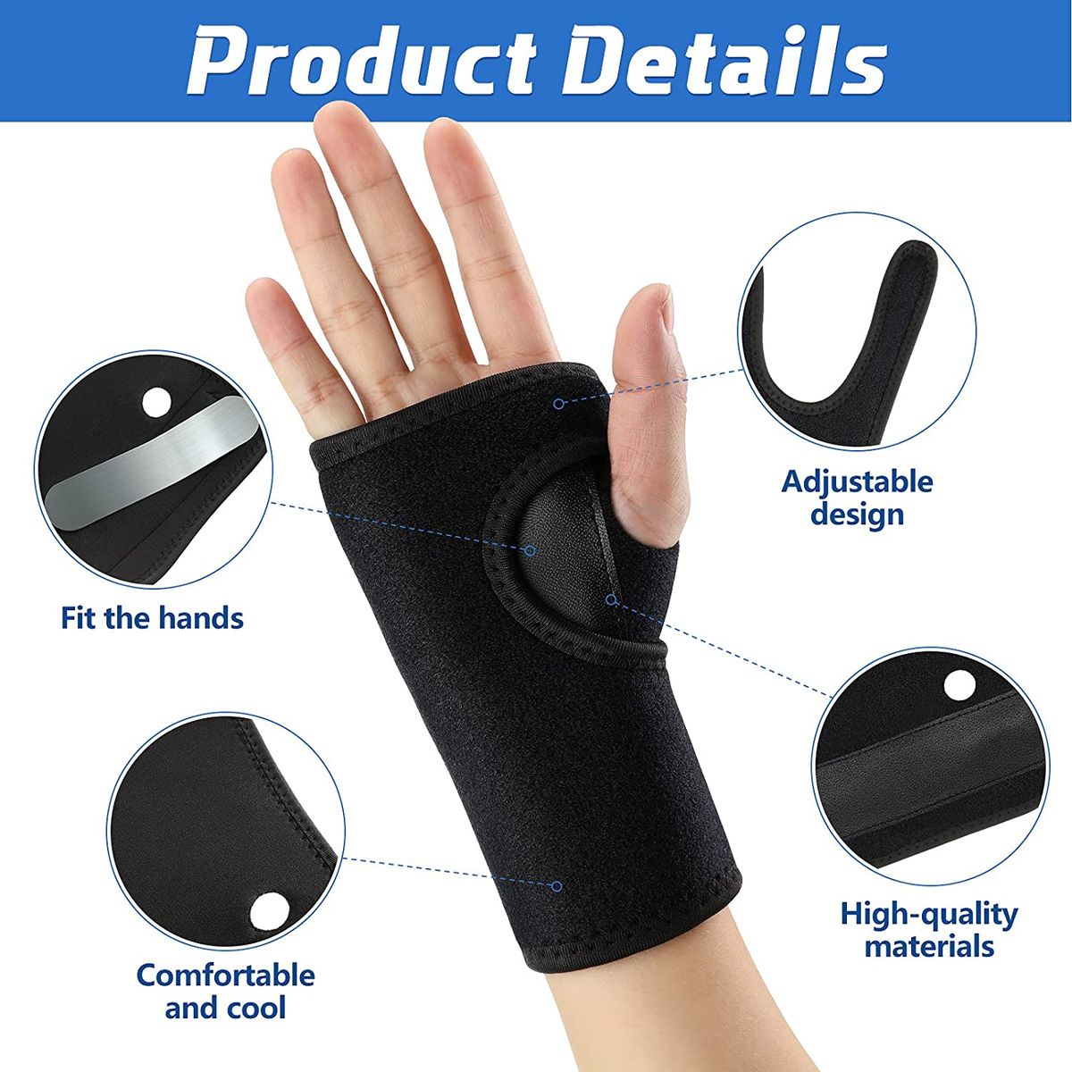 Wrist Brace Carpal Tunnel Support With Metal Splint