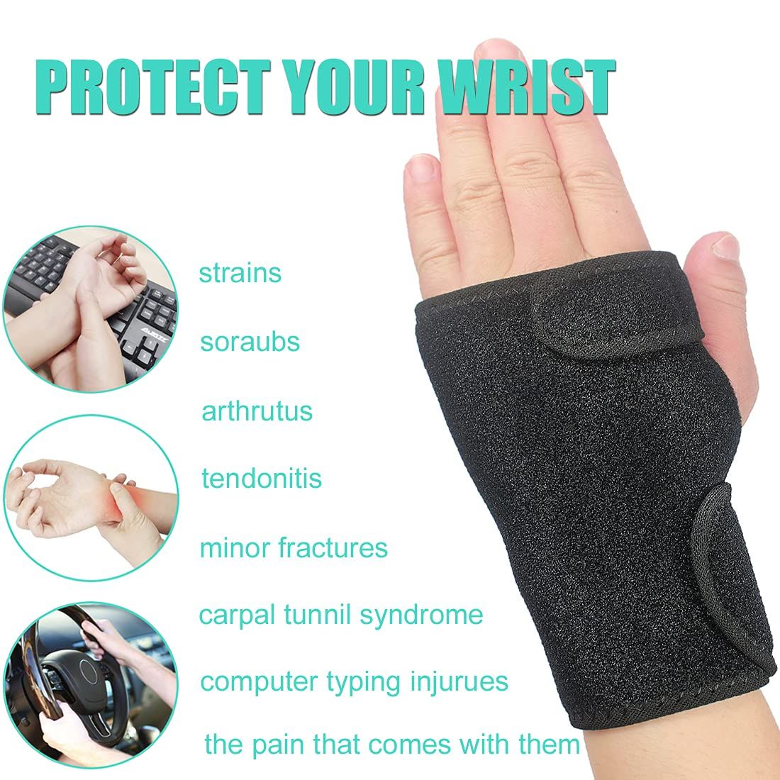 Wrist Brace Carpal Tunnel Support With Metal Splint