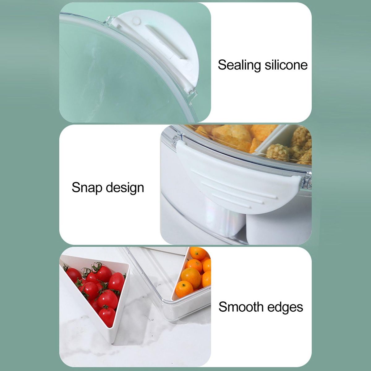Fruit Tray with Compartments Versatile Veggie Tray 46 for Appetizers Grey