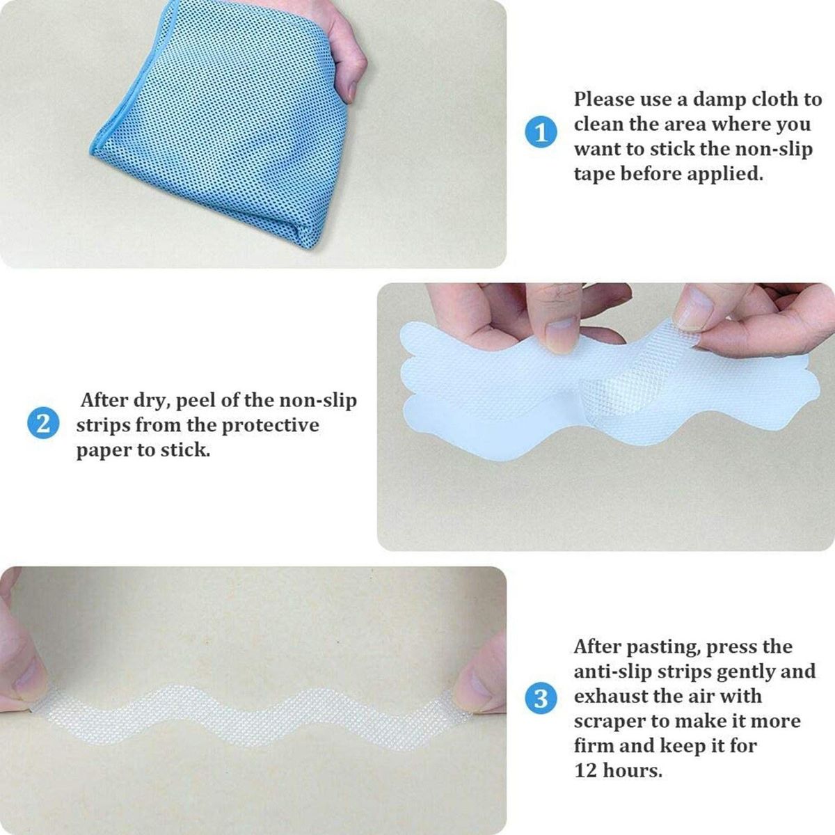 Bathtub Stickers 24 PCS Non-Slip Bath Stickers Safety Tub Shower Stickers PEVA Adhesive Decals with Scraper for Slippery Bathroom Tubs Shower Room Floor Stairs