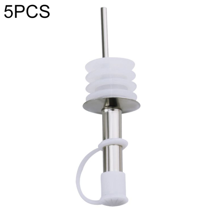 5 PCS Glass Bottle Stopper White Hat Straight Mouth