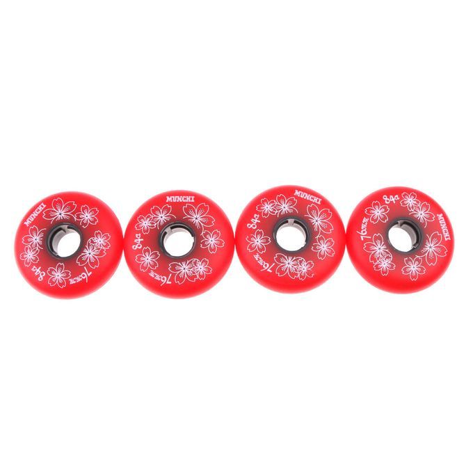 4 Pieces Inline Roller Hockey Fitness Skate Replacement Wheel 76mm Red