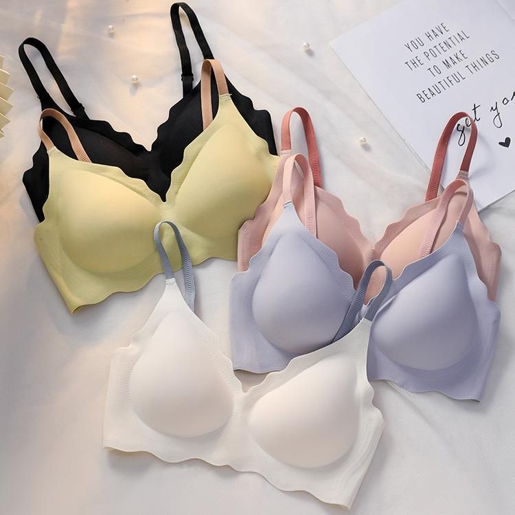 Summer thin seamless underwear gathered bra, wrapped chest, back, anti-sagging, women's small chest