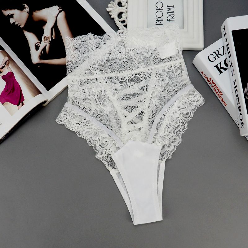 4pcs Per Lot Sexy Panties Women High Waist Lace Thongs G Strings Underwear Hollow Out Lingerie