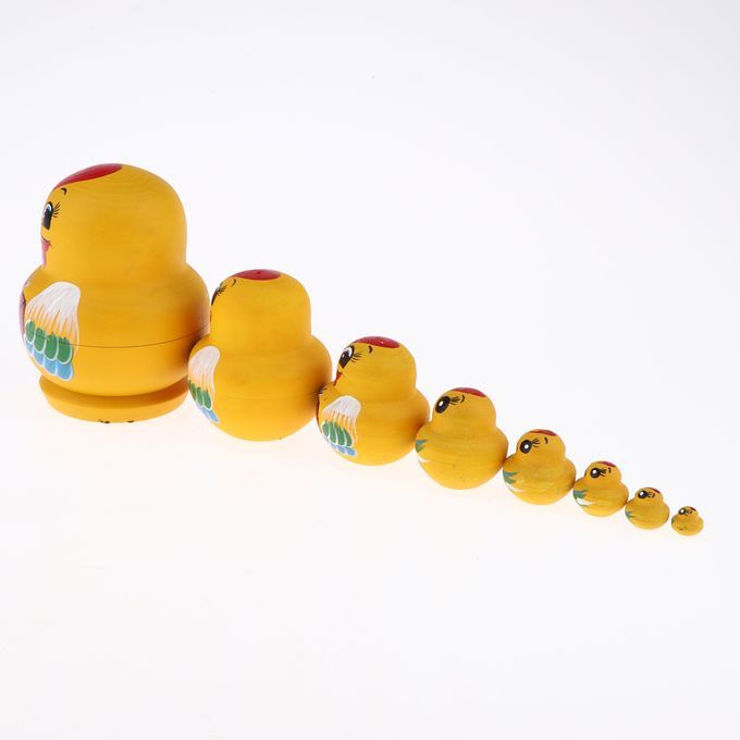 10pcs Cute Russian Wooden Hand Painted Nesting Dolls Kids Toys