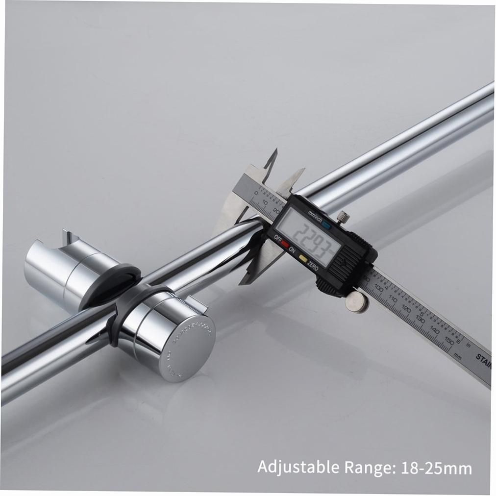 Adjustable Hand Shower Bracket for Slide Bar 18-25MM Diameter Polished Chrome Replacement Handheld Shower Head Holder