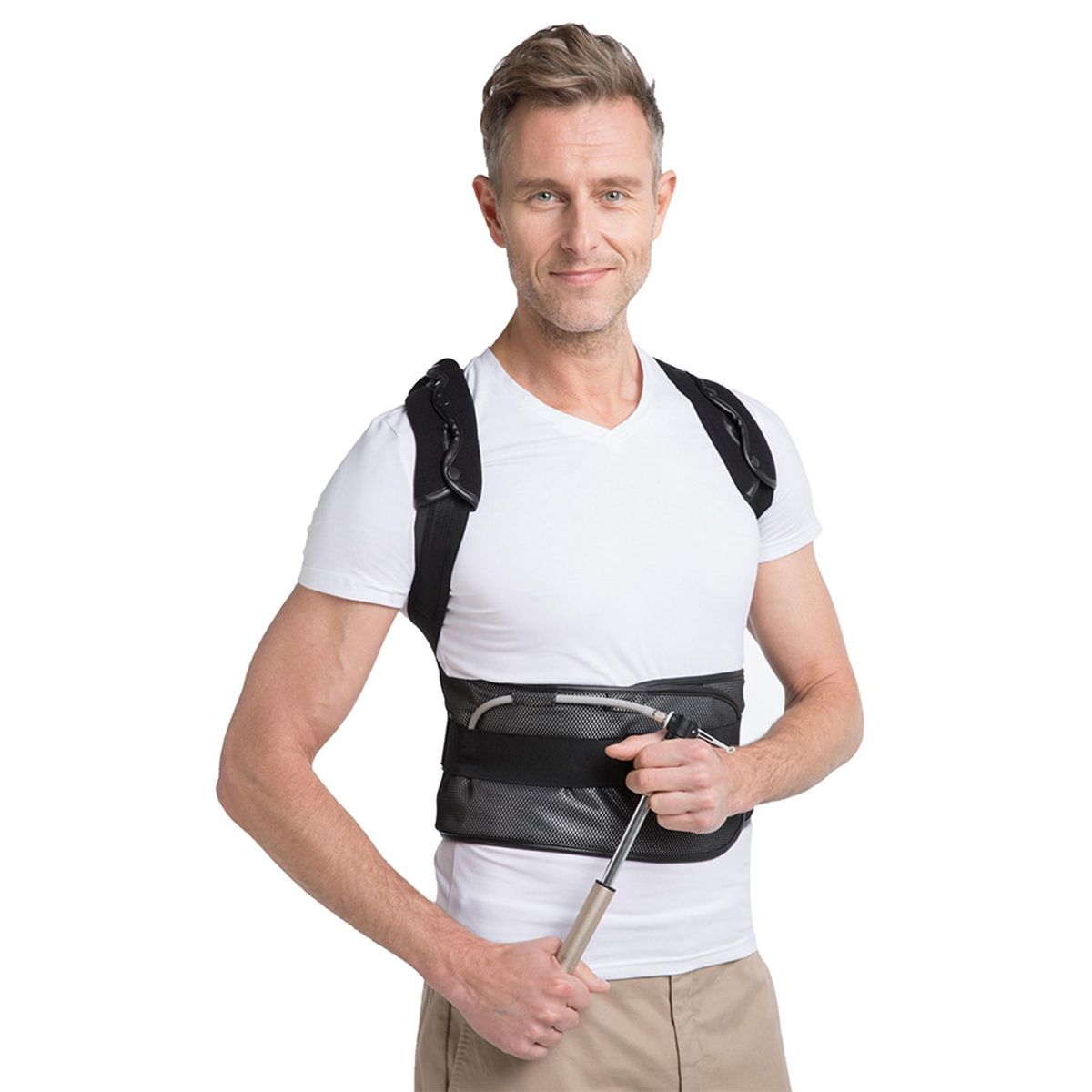 LEAMAI Inflatable Posture Corrector Back Belt Support Back Brace Relief from The Pressure on The Upper Back and Shoulders for Men and Women