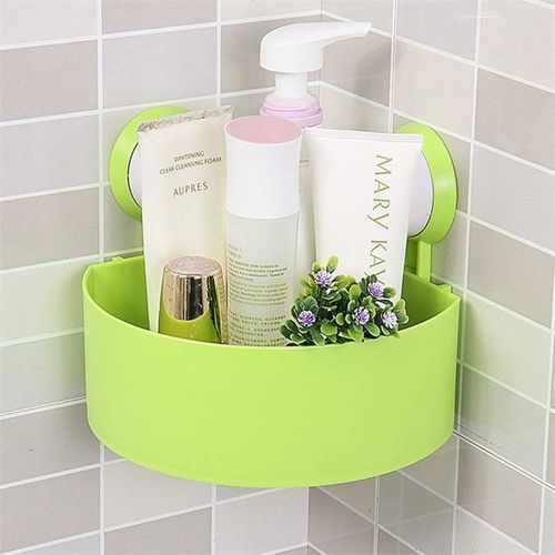 Triangle Suction Shelf,Plastic Suction Cup Bathroom Kitchen Corner Storage Rack Organizer Shower Shelf For All Homes