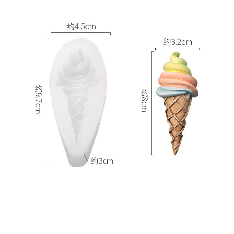Silicone Cake Mold Ice Cream Cone Shape DIY Cake Baking Decoration Tool Cute Chocolate Jelly Ice Cream Fudge Mold
