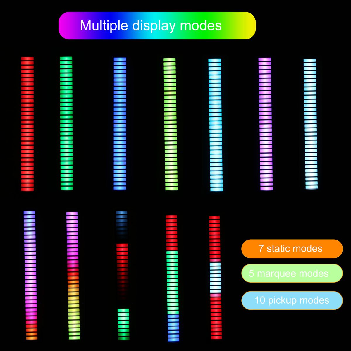 Pickup Rhythm Light 32-Bit Music Level Indicator USB RGB