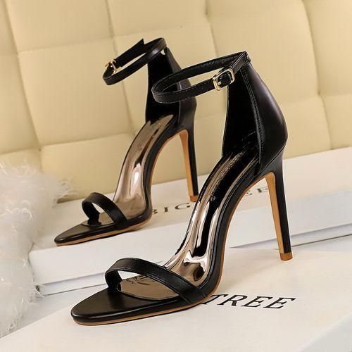 High Heels Open Toe Women Pumps Stiletto High Ladies Shoes Women Sandals Black
