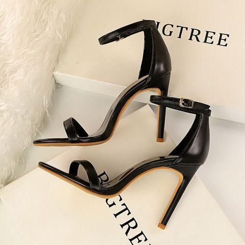 High Heels Open Toe Women Pumps Stiletto High Ladies Shoes Women Sandals Black