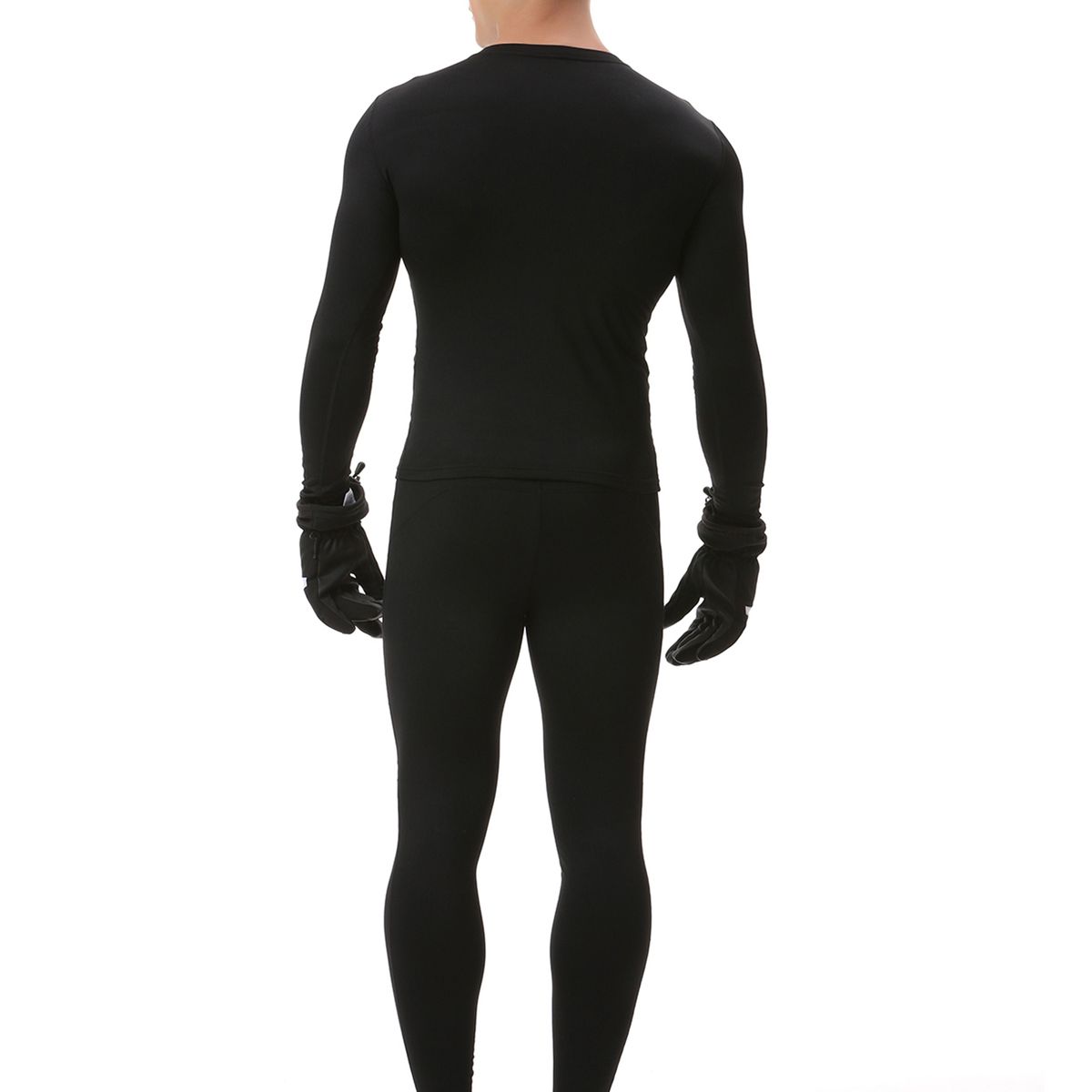 2PCS Men Winter Thermal Underwear Fleece Lining Thick Warm V