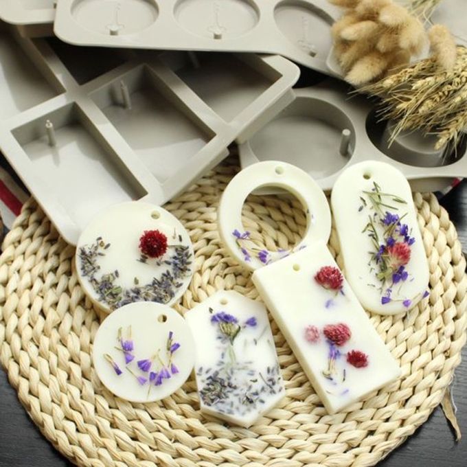 2pcs Silicone Dried Flower Candle Making Mould For Resin