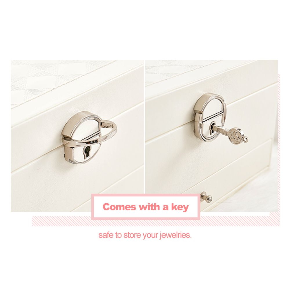 Multi-functional Jewelry Box PU Leather Jewelry Storage Case
