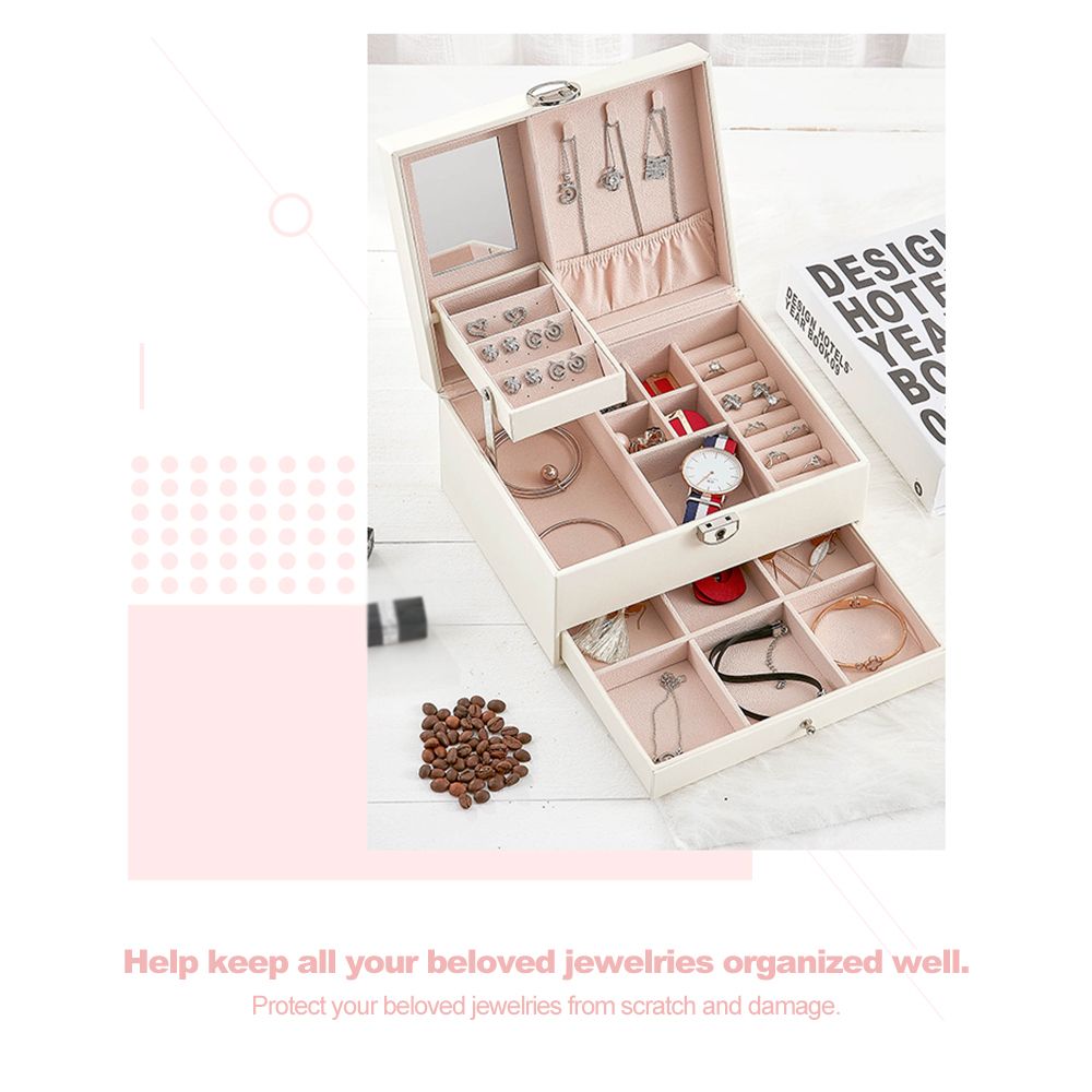 Multi-functional Jewelry Box PU Leather Jewelry Storage Case
