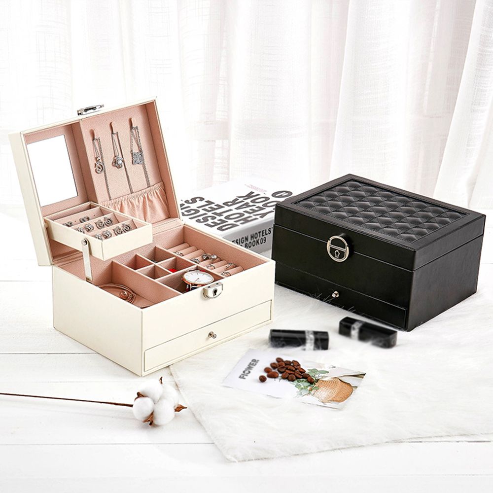 Multi-functional Jewelry Box PU Leather Jewelry Storage Case