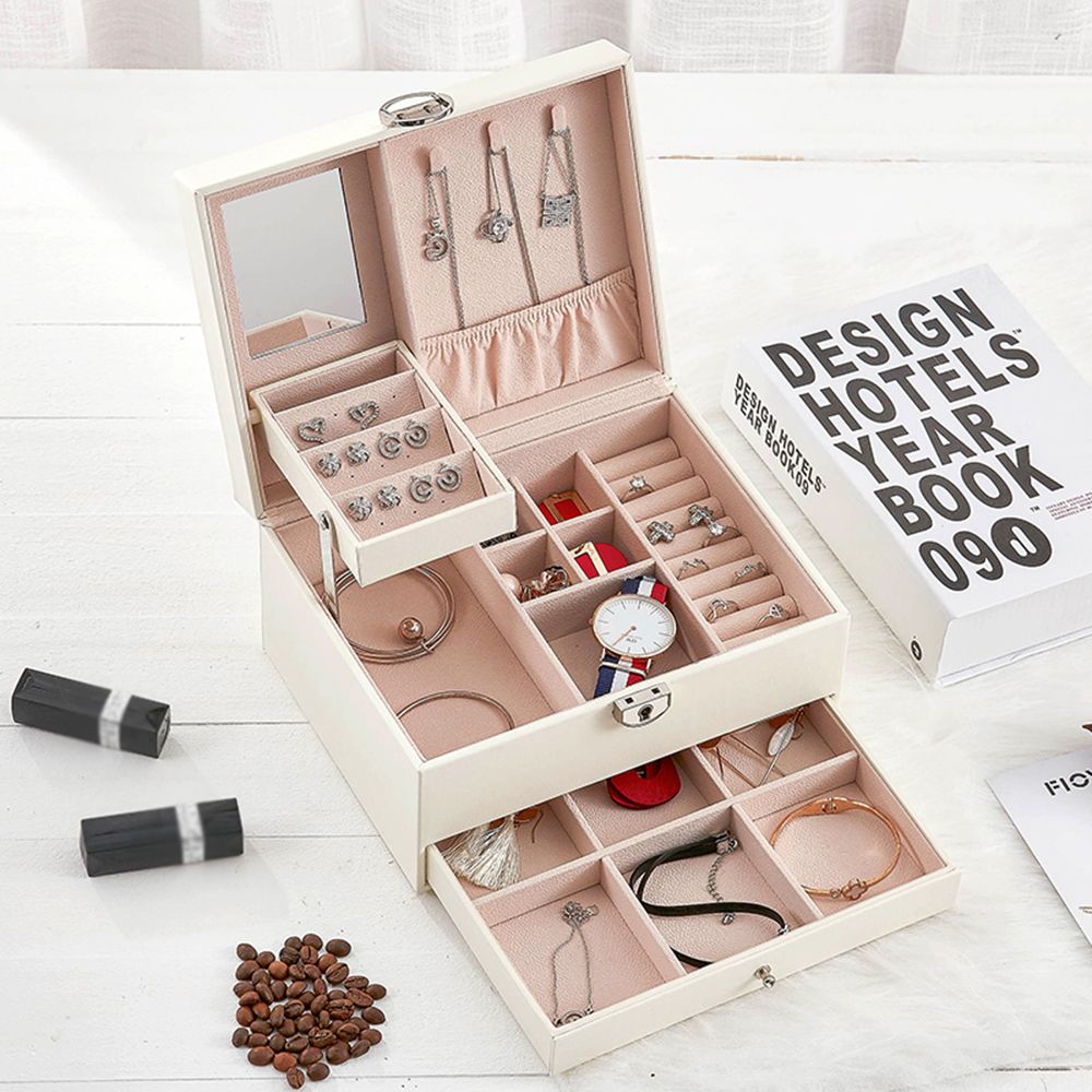 Multi-functional Jewelry Box PU Leather Jewelry Storage Case