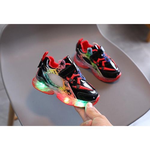 Children's Sneakers [Mesh Surface*Luminous*Spiderman]-Red
