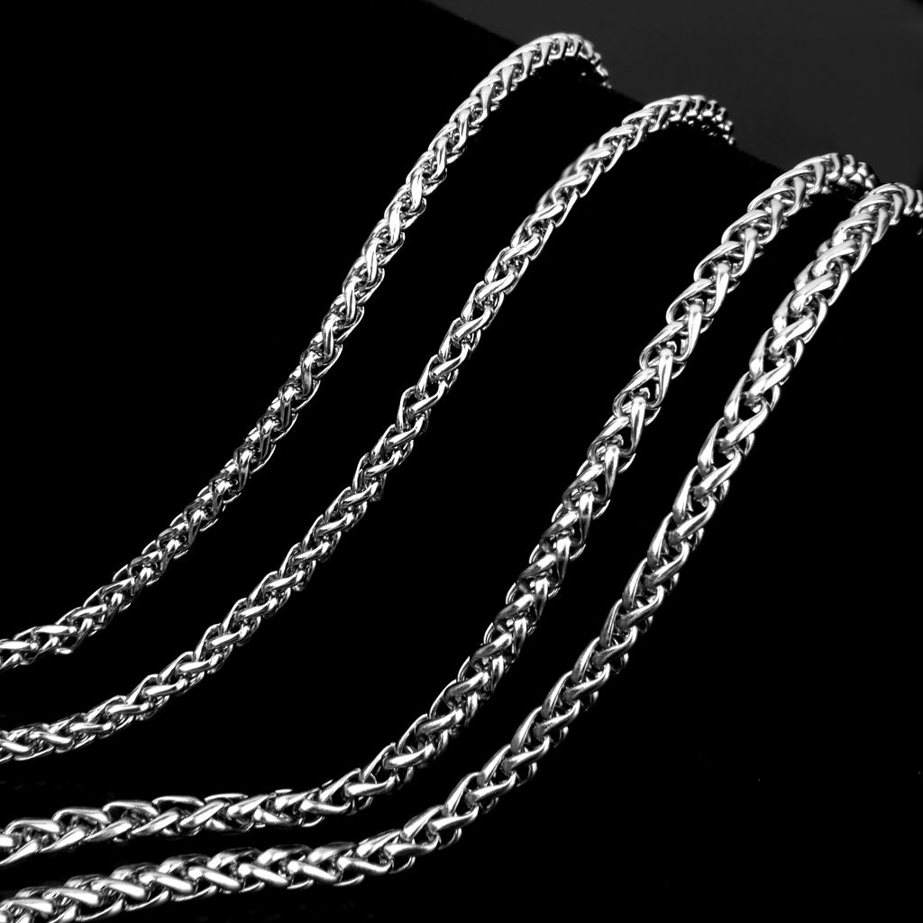SILVER STAINLESS STEEL 18 20 22 24 26 28 INCH CURB 3/4MM CHAIN LINK