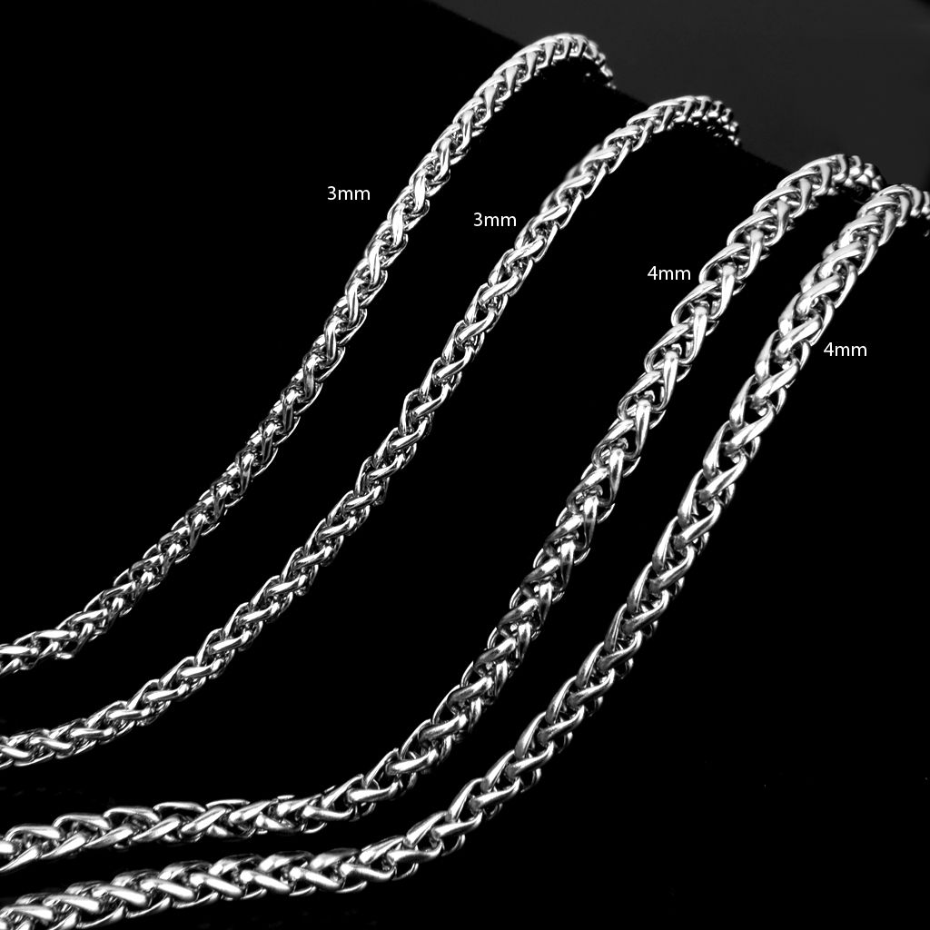 SILVER STAINLESS STEEL 18 20 22 24 26 28 INCH CURB 3/4MM CHAIN LINK
