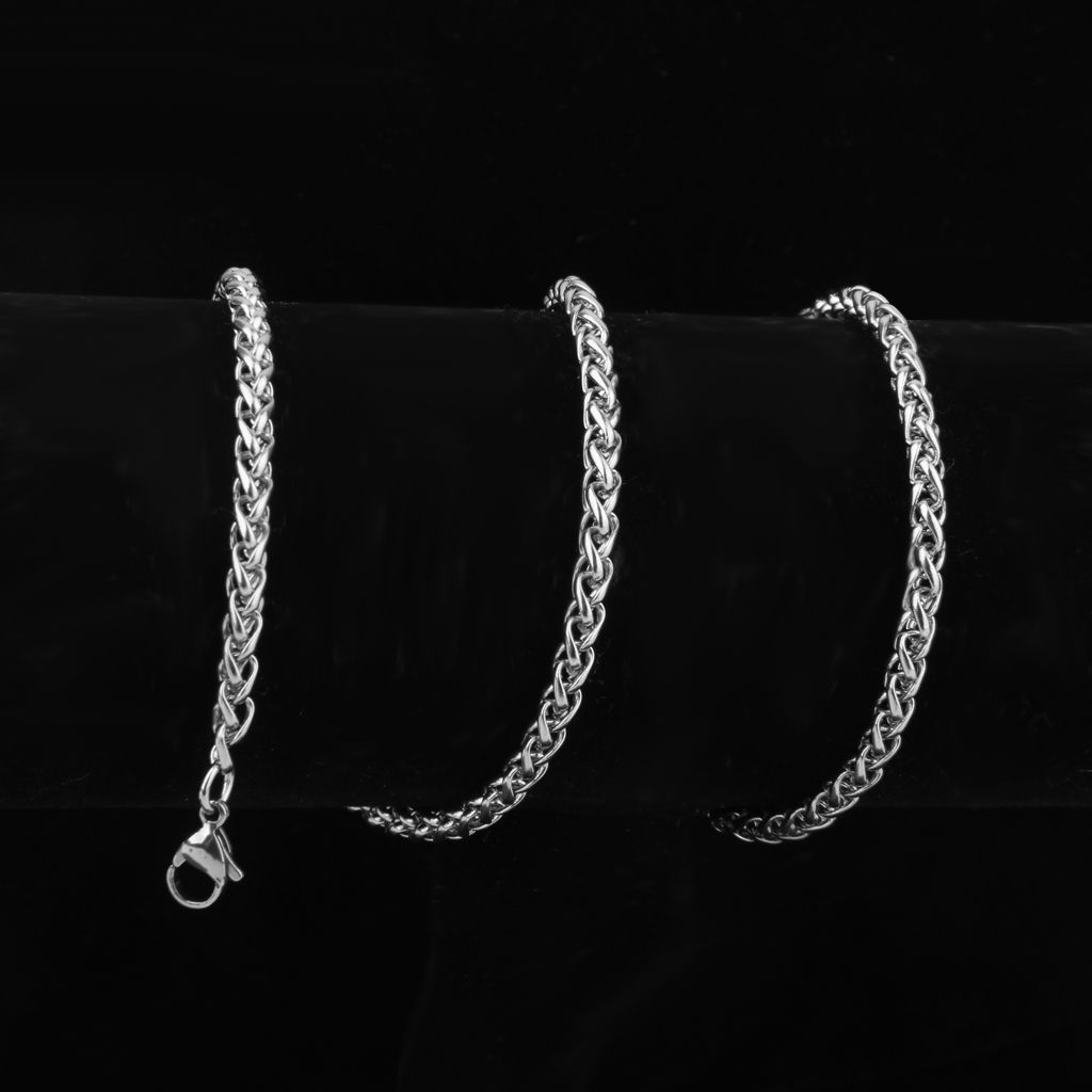 SILVER STAINLESS STEEL 18 20 22 24 26 28 INCH CURB 3/4MM CHAIN LINK