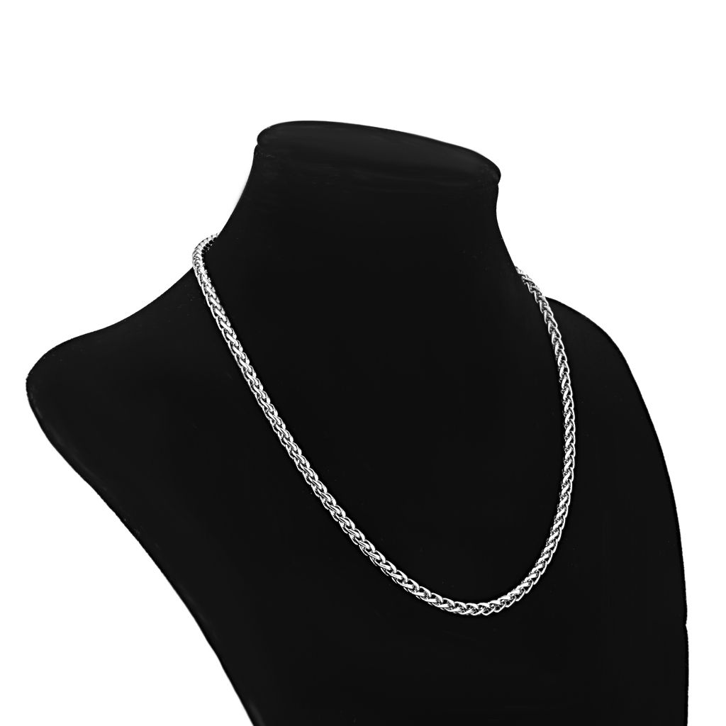 SILVER STAINLESS STEEL 18 20 22 24 26 28 INCH CURB 3/4MM CHAIN LINK
