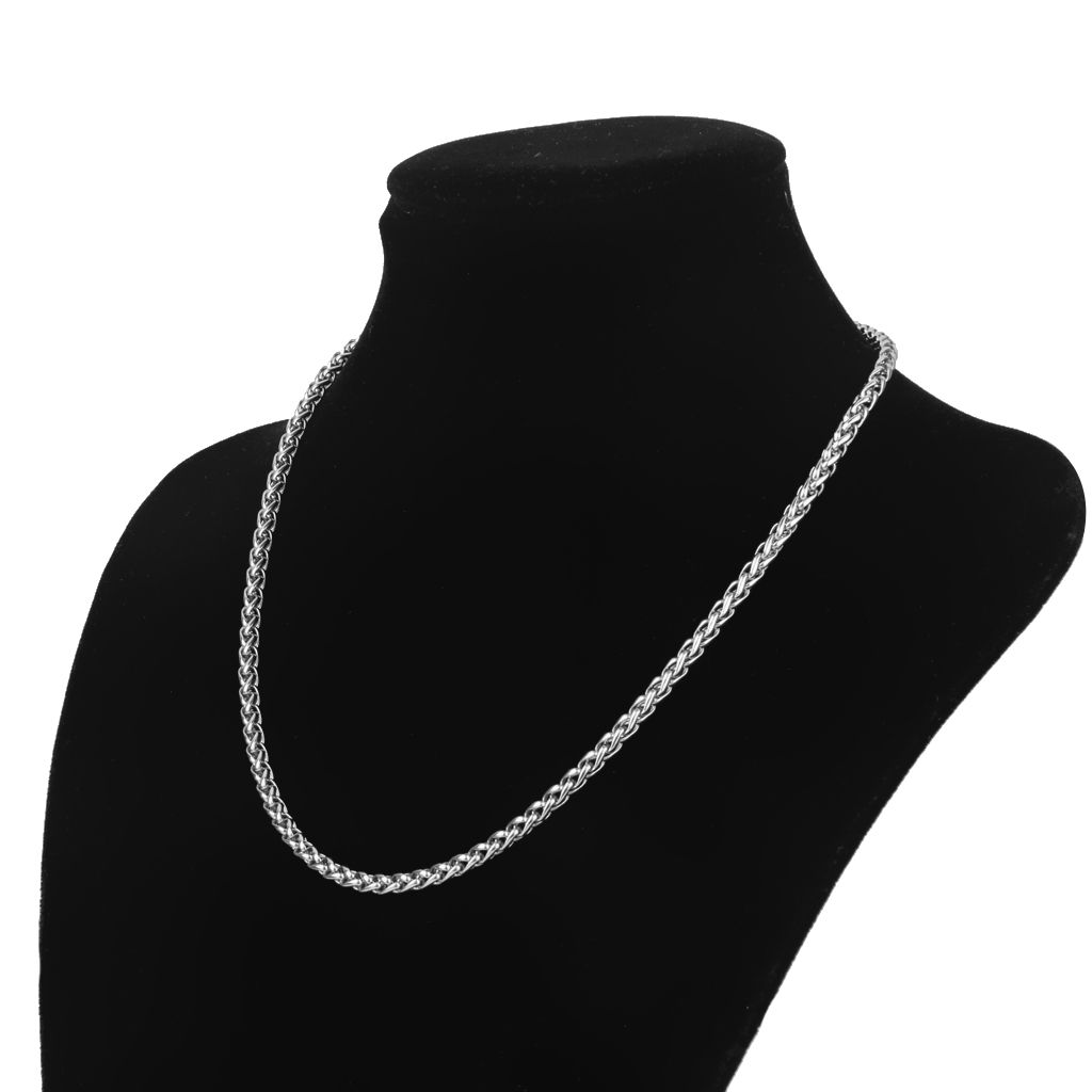 SILVER STAINLESS STEEL 18 20 22 24 26 28 INCH CURB 3/4MM CHAIN LINK