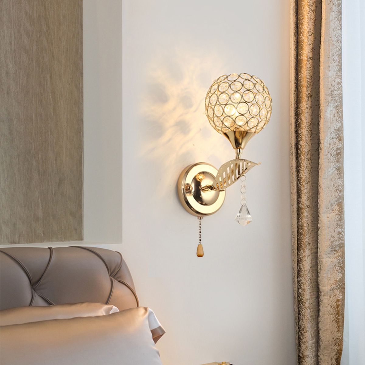 Crystal Wall Sconces Bedroom Wall Lamp With G9 Light Bulb 3