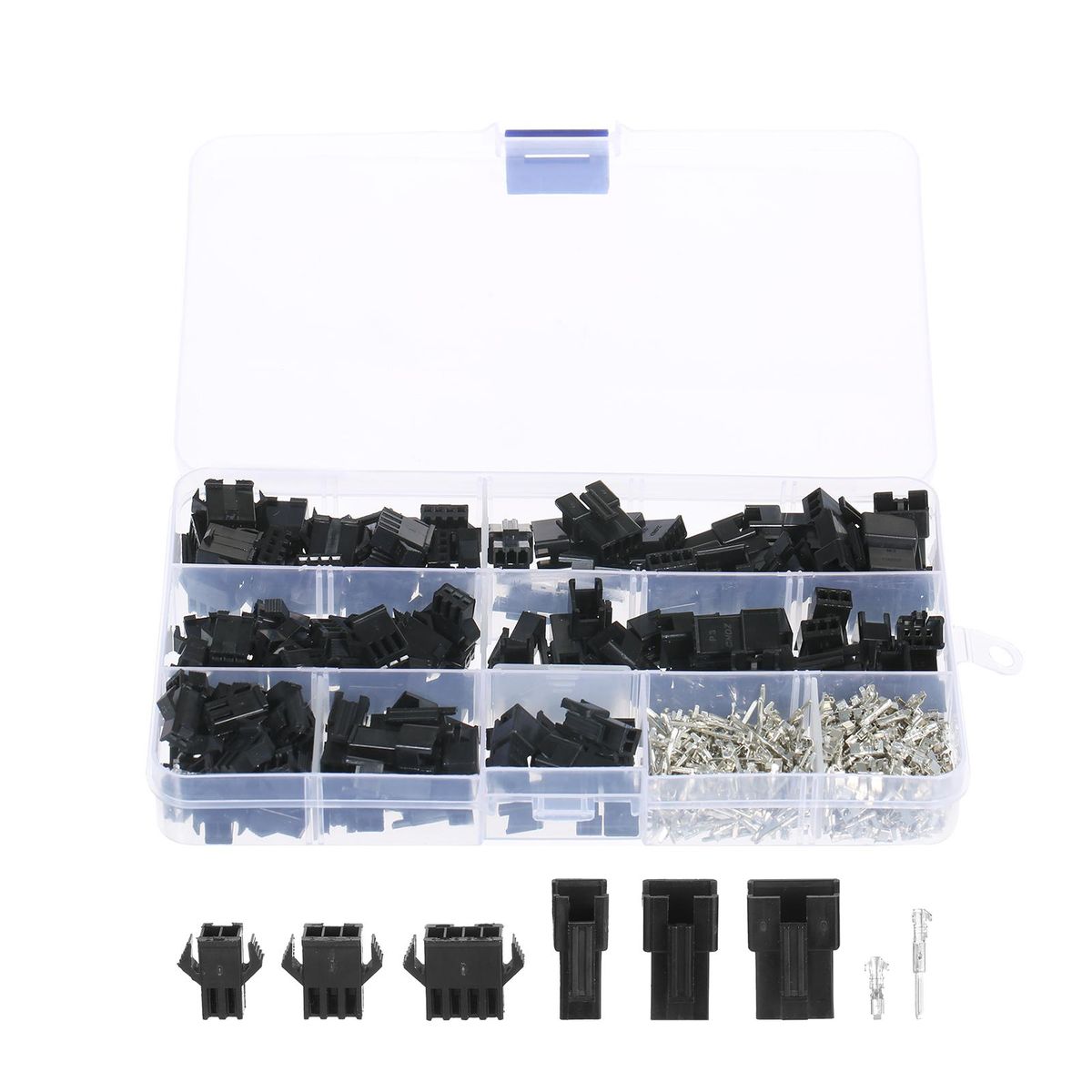 480Pcs JST SM 2.54mm Pitch 2-Pin 3-Pin 4-Pin Connector Housing Assortment Kit Female and Male Dupont Connector Set for Jumper Wire Ribbon Cable PC Fan Header Robots Printer DIY