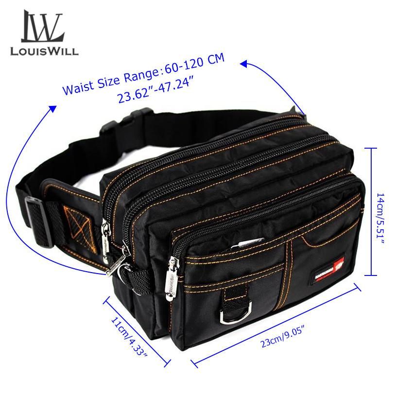 LouisWill Men Waist Pack Water-resistant Hiking Cycling Bag