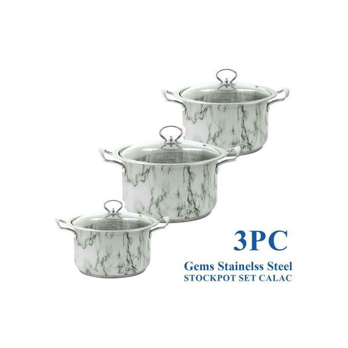 SQ Professional Gem Range Stainless Steel Stockpot Set, 3Pieces