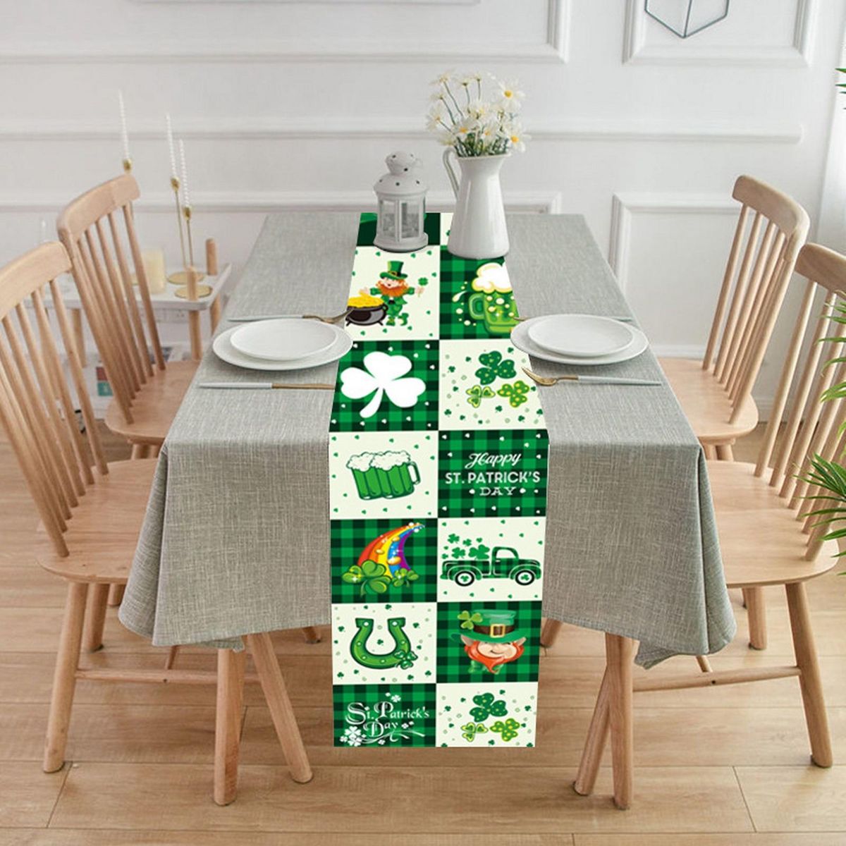 Table Cloth Saint Patricks Day Party Table Runner Tea Table Cloth B