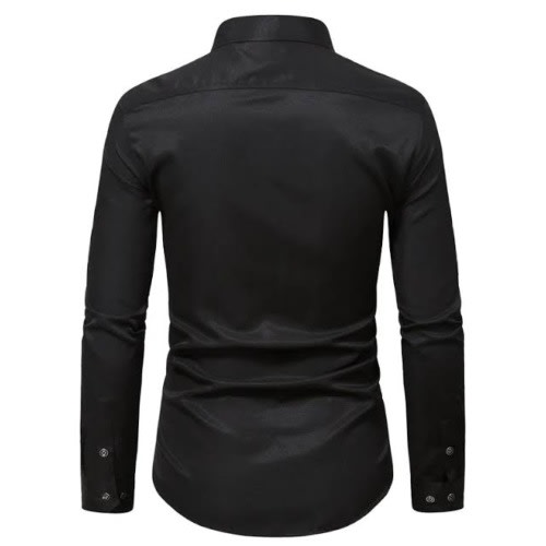 Men Pocket Button Up - Black