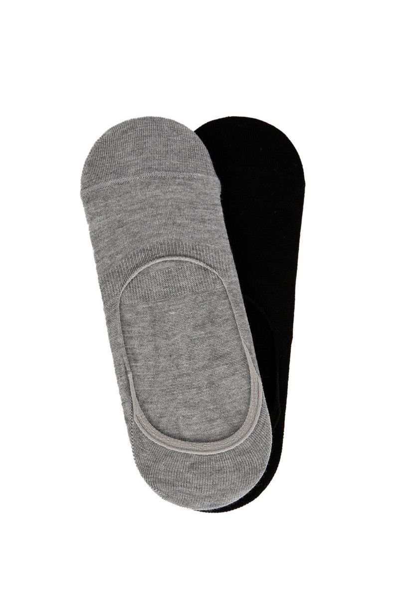2-Piece Woman Footsie Low Cut Socks - Black