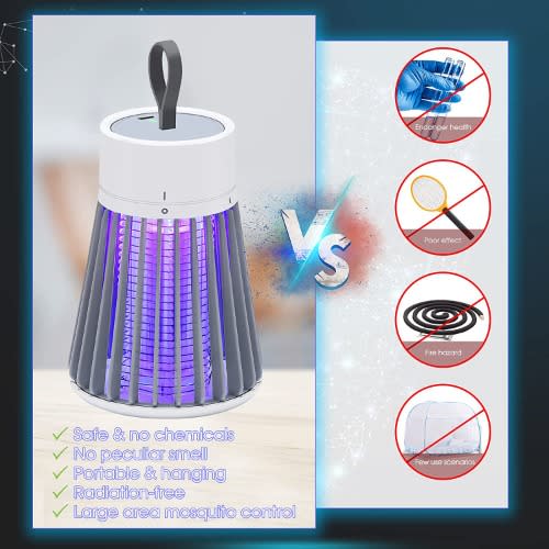 Usb Led Rechargeable Mosquito And Fly Killer Indoor Light With Hanging Loop
