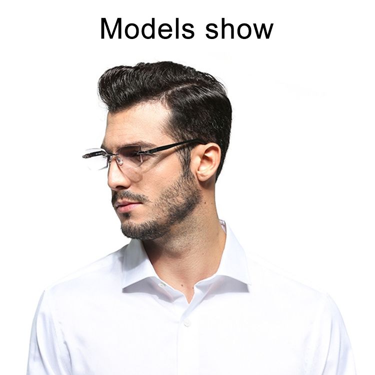 Men Anti Blue-ray Rimless Presbyopic Glasses, +3.00D