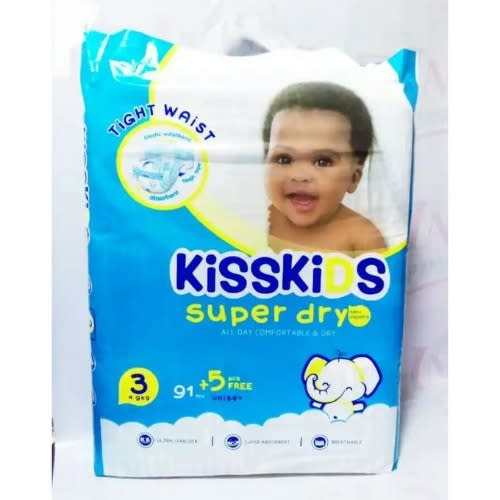 Kisskids Baby Diaper - Size 3 - 4-9kg - 91pcs