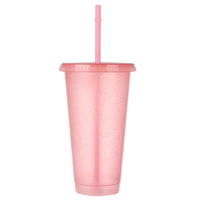 Girl Flash Powder Straw Cup Glitter Drink Cup Reusable Cup