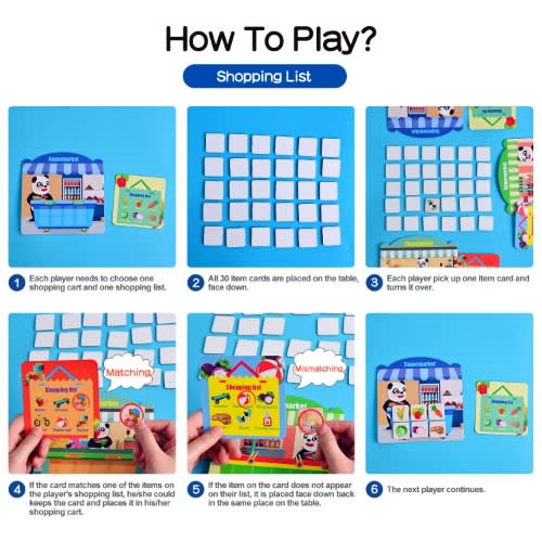 Shopping List - Educational Memory Game, Role-playing For Preschool Toddler
