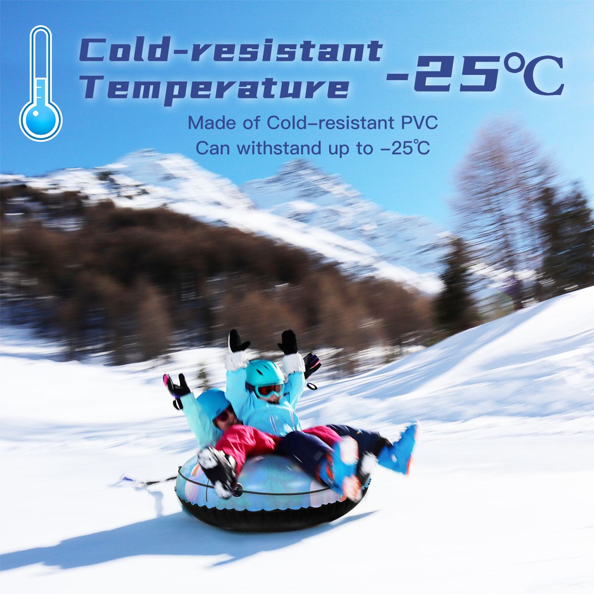 Inflatable Ski Ring PVC Sledding Tube Thicken Snow Tubing