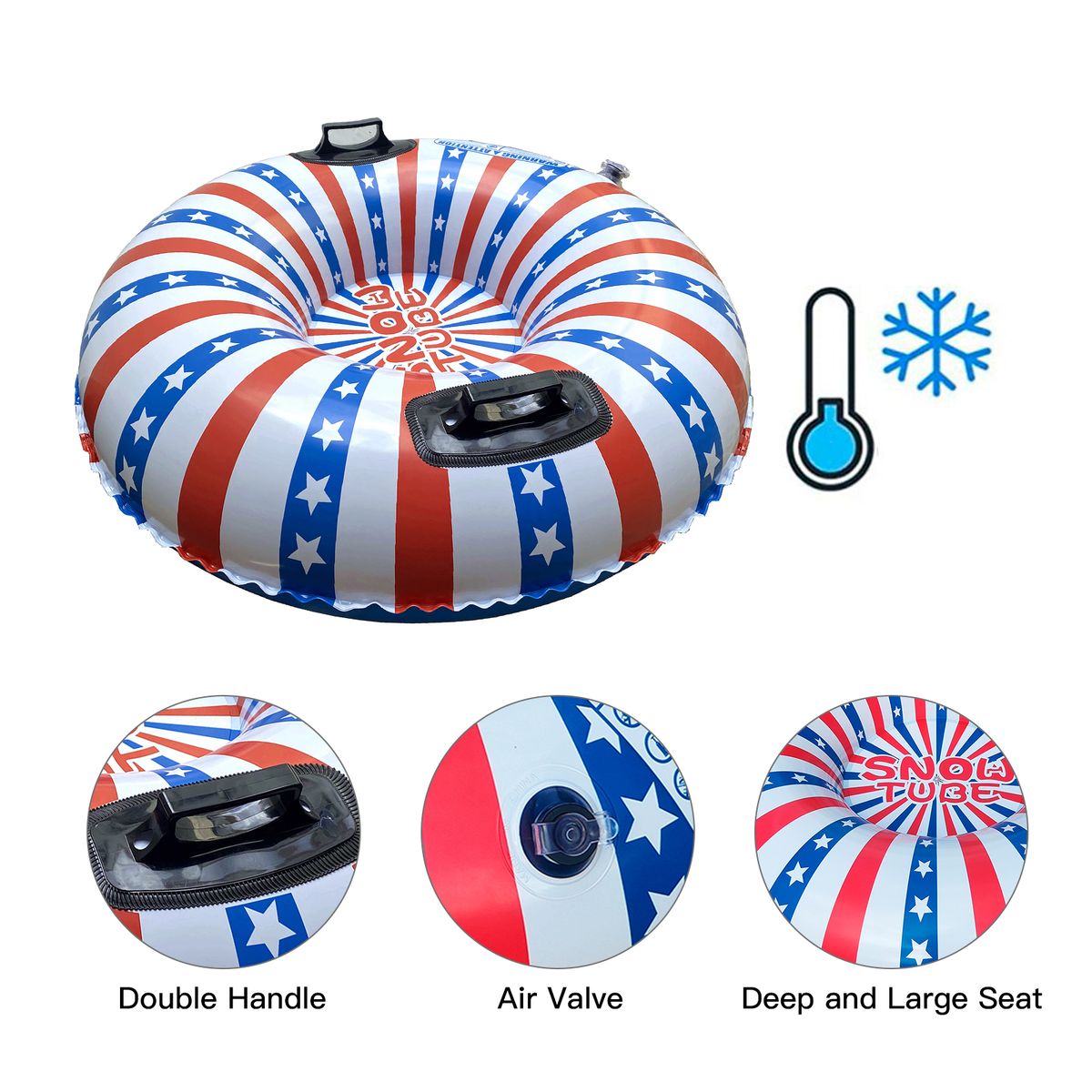 Inflatable Ski Ring PVC Sledding Tube Thicken Snow Tubing