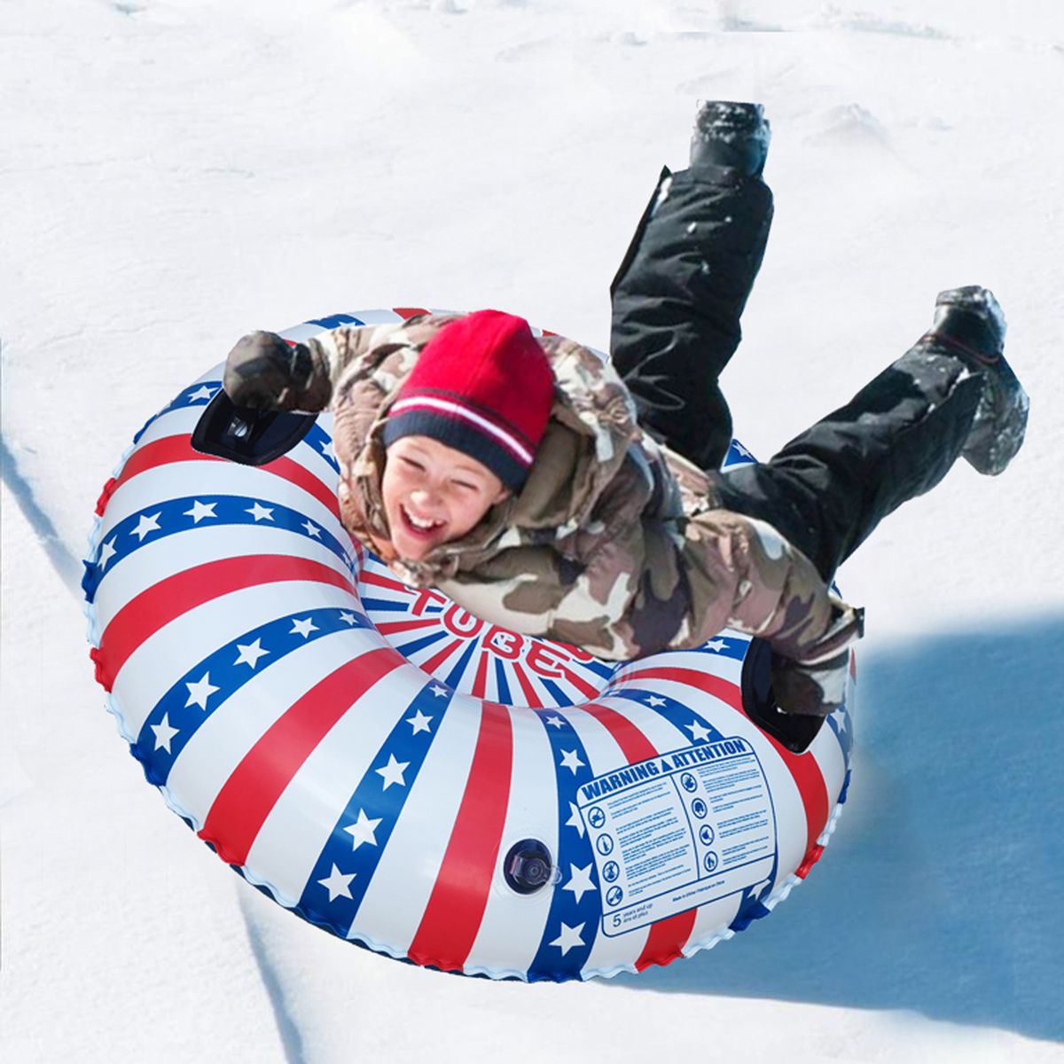 Inflatable Ski Ring PVC Sledding Tube Thicken Snow Tubing