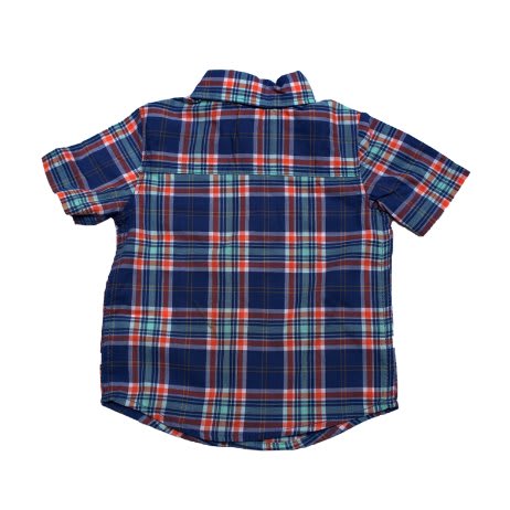 Plaid Short Sleeve Shirt - Blue