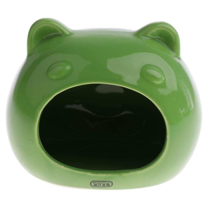 Hamster Bed Bear Shape Comfortable Sleeping Small Animal Pet Green #2
