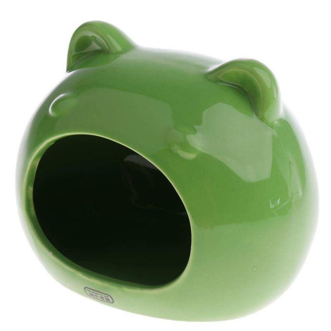 Hamster Bed Bear Shape Comfortable Sleeping Small Animal Pet Green #2